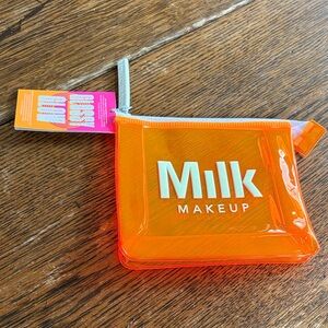 Milk Makeup PVC Neon Orange Zipper Bag